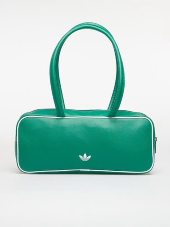 adidas Originals Handbags - adidas Originals Green Retro Shoulder Bag with White Piping